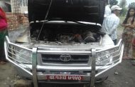 चुनावी प्रचारमा प्रयोग गरिएको गाडीमा आगजनी