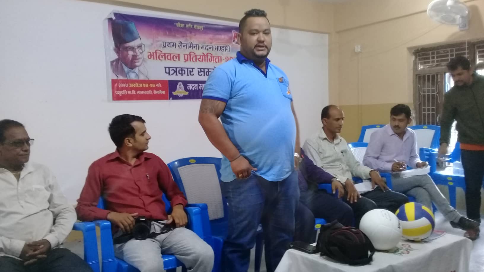 सैनामैना मदन भण्डारी भलिबल प्रतियोगिताको तयारी पुरा